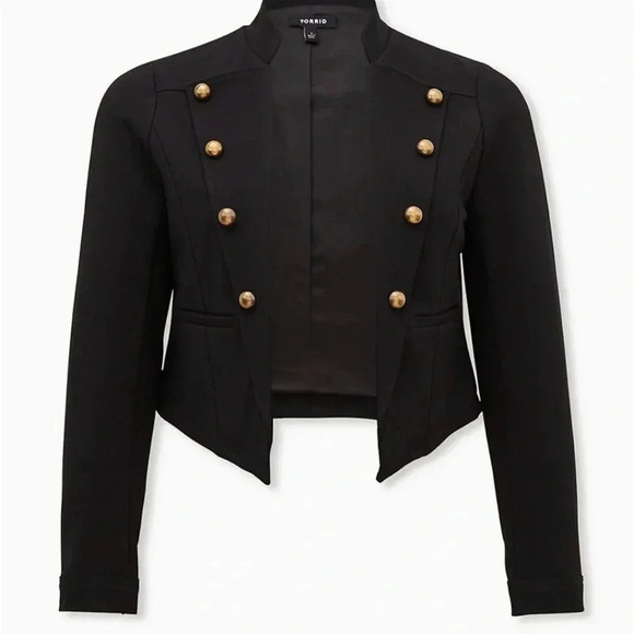 NEW Torrid Black Ponte Military Jacket Size 4 - Picture 7 of 7